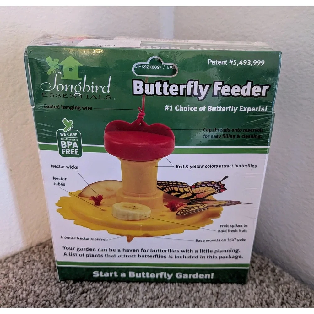 Songbird Essentials Butterfly Feeder with‎ Butterfly Nectar SE78210 New